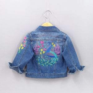 Jaquetas 2 10T Spring Girls Outfits Toddler Denim Bordado Cockdail Flowers Jeans Jacket Kids Coats Baby Girl Clothing Children Clothes 230731