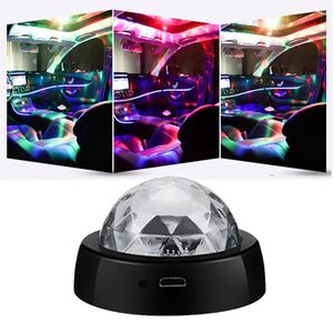 Mini DJ Disco Crystal Ball RGB Işık USB Protable LED Atmosfer Işıkları LED aşama lambası Otomatik Flash Lamp294Q