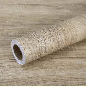 Wood Grain PVC Stickers For Wardrobe Cupboard Table Furniture Waterproof Self Adhesive Wallpaper Home Decor Wall Papers