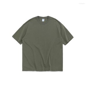Erkek Tişörtleri Zhuzunzhe 2023 T-Shirt Düz Renk Yaz Kısa kollu ince tek renkli basit yuvarlak boyun giysileri gevşek moda