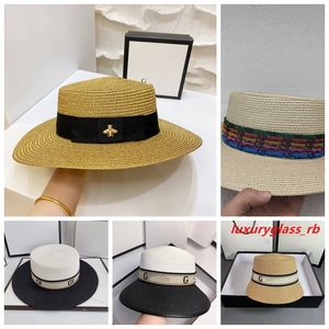 Дизайнерские соломенные шляпы-ведра для женщин и мужчин, роскошные джентльменские кепки с широкими полями, пчелиная буква G, мужская и женская шляпа от солнца, летний пляж