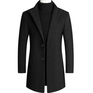 Men's Wool Blends Men Long Trench Coats Cashmere Winter Jackets Autumn Male Business Casual Size 4XL y231031