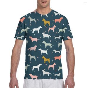 Erkek Tişörtleri Köpekler Desen Sıradan Tee Üstler Yaz Erkekler Kısa Kollu Sokak Giyim Moda Erkek Tshirts