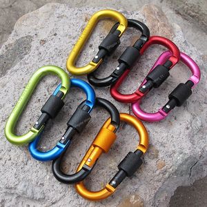 5 PCS Tactical Carabiner Tourist Carabin Clip Keys Keychain Set Aluminum Alloy Camping Survival Buckle Multi Tool Key Holder Camping HikingClimbing Accessories