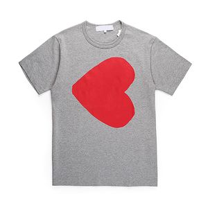 CDG Küçük Kırmızı Kalp Erkek T Shirt Play Europe ve American Style Shirts Erkekler Çift Kısa Kollu Sevenler Tshirt