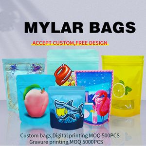 420 Özel Plastik Poşetler Mylar Bag 35G Parlak Matte Malzemeli Özel Çanta Dijital Baskı
