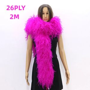 Other Event Party Supplies 2Meters Rose Fluffy Ostrich Feather Boa Trims Shawl Party Costume Ostrich Feathers For Crafts DIY Decoration Plumes 122026PLY 231031