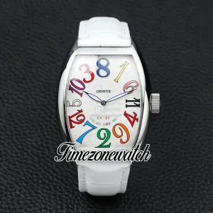 Yeni Çılgın Saat Erkek Otomatik İzle 8880 CH COL DRM Beyaz Doku Dial Çelik Kasa Beyaz Deri Kayış 40mm Gents Saatler TWFM Timezonewatch Z02F