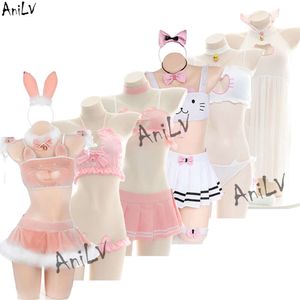 Ani sevimli kedi kitty serisi pamas mayo nighdress lingerie unifrom kostüm kadınlar sıcak anime kız çan iç çamaşırı cosplay cosplay