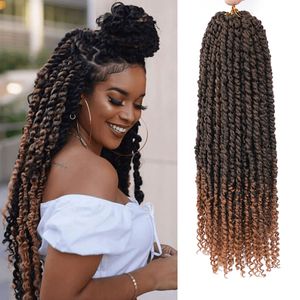 18 Inch Pre-Twisted Passion Twist Crochet Hair - Water Wave Synthetic Braiding Extensions