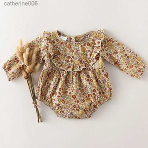 Jumpsuits Baby Girl Clothes For 0-2Y Spring Soft Cotton Newborn Baby Girl Long Sleeves Romper Fashion Infant ClothingL231101