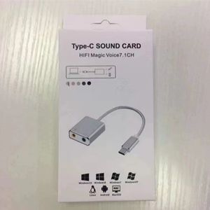 USB C Tip C Harici Ses Kartları Hifi Sihirli Ses Sanal 7.1 Kanal Ses Kartı Adaptörü Kulaklık Dizüstü Bilgisayar için Hoparlör