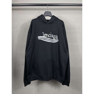 Tasarımcı Balancaigas Hoodies Paris SS23 Yüksek Baskı B Ev Sonbahar ve Kış Yeni Kola Dalga Klasik Graffiti Yatak Çürük Hoodie