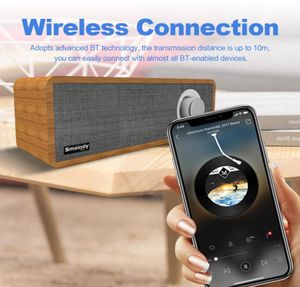 Smalody SL50 Kablosuz Bluetooth Hoparlör 8W Taşınabilir Ahşap Sesli Bas Ses Kutusu Müzik Subwoofer Tablet Dizüstü Bilgisayar PC4495867