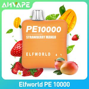 Оригинальный Elfworld PE 10000 Puffs одноразовые вайп -ручки e Сигарета 0/2/3/5% NIC с 500 мАч.