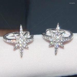 Stud Küpeler Yyssuniee kulak klibi 925 STERLING Gümüş Kadınlar Elmasla Çıkarılmış Yıldız Kemik Kişiselleştirilmiş Mücevherat