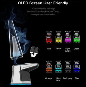 Sigara Luxo Electric Dab Teçhizat Orijinal nargile konsantresi Shatter Domder Dab teçhizatı ekran kablosuz şarj cihazı taşınabilir kasa
