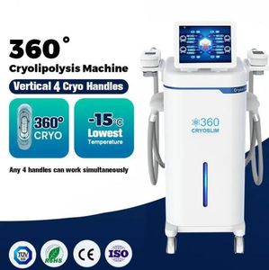 Poderosa máquina de emagrecimento de criolipólise -15 °c Máquina de congelamento para remoção de gordura do estômago Cryo Sculpting perda de peso com 4 alças máquina de cavitação a vácuo