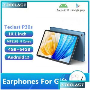 Tablet PC Teclast P30S 10.1 Cal 1280x800 IPS Android 12 4 GB RAM 64GB ROM MT8183 8 RDZENI GPS TIPO C 6000mAh Met Drop Delivery Comput Dhqay