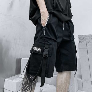 Men's Shorts Fashion Cargo for Men Techwear Summer Streetwear Gym Male Clothing Casual Beach Punk Hip Hop Trousers Joggers Black P230308