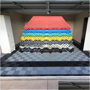 Carpets 40X40X1.8Cm Car Wash/Car Show/Workshop Floor Tiles Interlocking Plastic Garage Splicing Grille Mat 40Pcs Drop Delivery Home Dhniq
