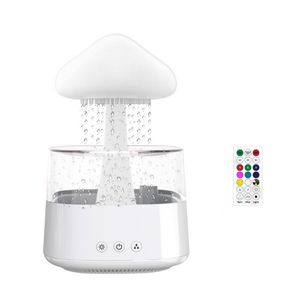 Rain Cloud umidificador portátil Night Light Aromaterapia Difusor de óleo essencial com 7 cores Luzes LED Desk -Fountain Drop Sound 450ml controle remoto