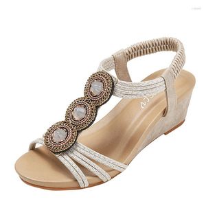 Sandals Wedge 2023 Yaz Retro Roman Stil Ayakkabı Platformu