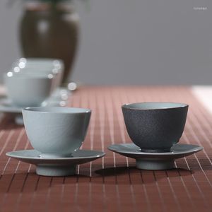 Чашки блюдцы Pinny 70 мл винтажная керамическая чашка чая и блюдца китайская сета для ручной работы церемонии аксессуаров миски