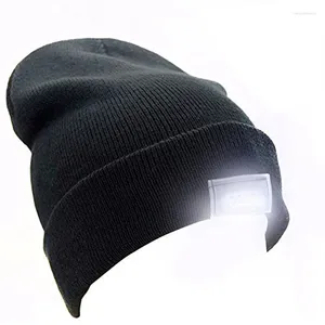 Beretler unisex açık led beanie - 5 parlak entegre ledler kamp için harika spor jogging yürüyüş yürüyüşü tek beden en uygun