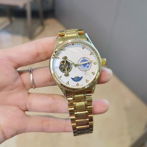 Бренд бриллианты мужские часы Механические автоматические движения Gold Designer Смотреть наручные часы для мужчин для мужчин День Отца Рождественский подарок 40 -миллиметровый циферблат
