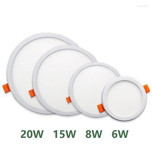 Deckenleuchten Ultradünne LED-Flächenleuchte AC220V Einbaustrahler 6W 8W 15W 20W runde quadratische Aufbaulampe