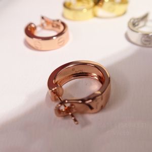 Ohrringe der Love-Serie, hochwertige Designer-Ohrringe, vergoldet, 18 Karat, Paar-Stil, offizielle Replik, Premium-Geschenk E012