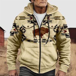 Mens Hoodies Sweatshirts Kış Rüzgar Geçirmez Sıcak Kalın Polar Ceket Erkekler Moda Sıradan Palto Erkekler Sonbahar Batı Etnik Dış Giyim Açık Klasik Ceket 231102