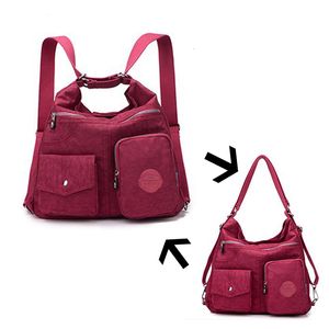 Akşam çantaları su geçirmez kadın omuz çantası tasarımcı çanta yüksek kaliteli naylon dişi 11 sırt çantası çok amaçlı dönüştürülebilir 230403