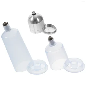 Yemek takımı setleri Airbrush yedek tencere porsiyon şişesi boya sökülebilir konteyner dağıtıcı cam depolama şişeleri temiz plastik fincan