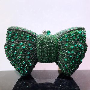 Akşam çantaları est rhinestone greenblack debriyaj çantası yay lüks elmas kadın kırmızı akşam debriyajlar çantalar düğün gelin çanta taşlar çanta 231102