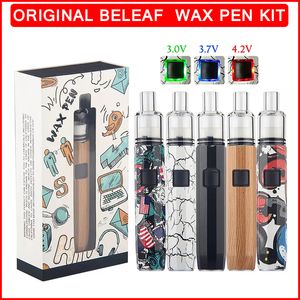 Original Beleaf Wax Pen Kits 500mAh VV Adjustable Voltage Battery 5 Colors Tank Coil USB Cable Vapes Dab Handle Dry Herb Vapor a Portable Herbal E cigarette Vaporizer