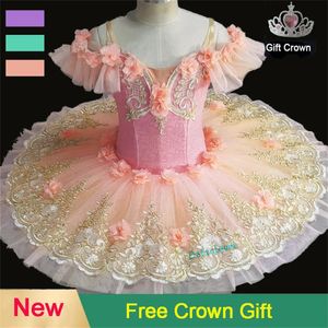 Dancewear Blumenmädchen Professionelles Ballett-Tutu-Kleid für Erwachsene, Kinder, Damen, Platter, Pfannkuchen, Schwanensee, Ballerina, Bühnentanzkostüm 231102