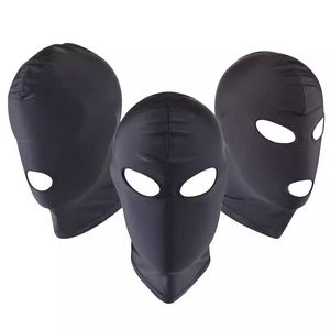 Yetişkin Açık Göz Ağız Headgear Maske Kaput Göz Kavrağı Tam Baş Kapak BDSM Seks Oyuncakları