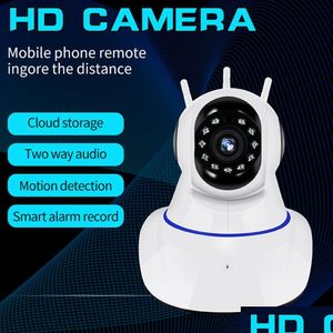 IP-камеры Hd 1080P 720P Wi-Fi Мини-камера Беспроводная H.264 Домашняя безопасность Ночное видение 360-градусная видеокамера видеонаблюдения с 3 шт.