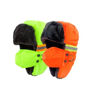 Tasarımcı Kış Tuzağı Şapkası Sıcak Erkek Kadınlar Kapak Rus Trooper Kulak Kayışı Kar Kay Ski Maske Kapağı Yetişkinler için Dış Mekan Yansıtıcı Balaclava Earflap Kürk Bombardıman Şapkaları Scarle