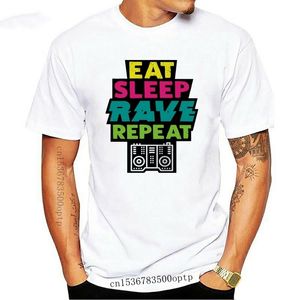 Erkek tişörtleri Yemek uyku rave tekrar t shirt trance dj elektronik dans müziği kadın unisex hediye yüksek kaliteli tişört 230403