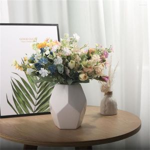 Flores decorativas 1 PC Artificial Fake Flower Rose Bouquet Home Decortion Party Festa de Natal Acessórios de casamento no escritório