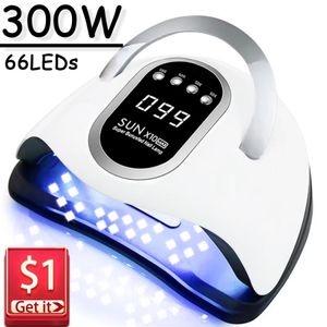300W LED Nail Dryer Lamp Lights For Manicure Powerful UV Gel Nail Lamp 66 LEDs Automatic Sensing Gel Polish Drying Lamp
