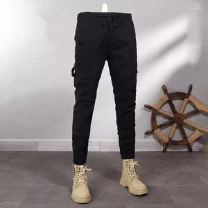 Мужские джинсы Уличная мода Мужские черные хаки Свободного кроя повседневные брюки-карго Hombre с несколькими карманами сращенные дизайнерские хип-хоп бегуны