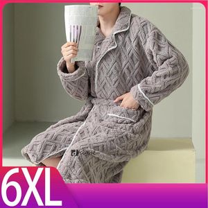 Erkek pijama kış bornoz sıcak kimono gece giyim pijamaları uyumak için piskoposluk büyük boy 6xl ev kıyafetleri erkek pijama