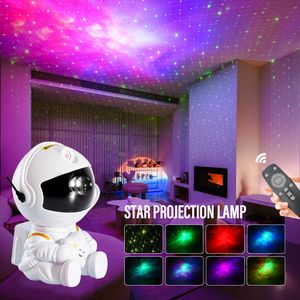 Gece Işıkları Led Astronot Yıldız Projeksiyon Işık USB Ortam Gece Işığı Uzaktan Kumanda Yatak Odası Tavan Dekorasyonu Çocuk Hediyeleri P230331
