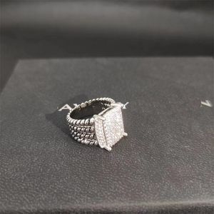 Dy Band Rings Twisted İki Renkli Çapraz İnci Tasarımcı Yüzüğü Kadın Moda 925 STERLING Gümüş Vintage Dy Takı Lüks Elmas Düğün Hediyesi