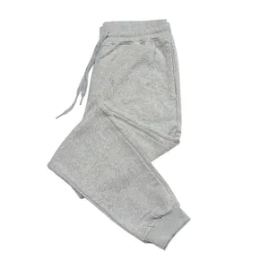 Pantaloni da uomo spessi grigi comodi con coulisse pantaloni sportivi in pile pesante di cotone dalla vestibilità ampia