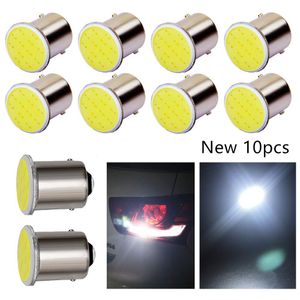 10pcs Luzes de LED de carro novo 1156 BA15S COB 12SMD P21W SUPER BRILHO BLUBLE BLUB 12V 24V Turn Reverse Parking Truck Motorcycle Breke Lamp